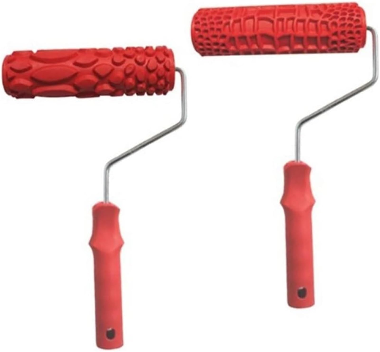 Paint Roller， Embossed Pattern DIY Wall Painting Roller Set - 2pcs 7inch Texture Rollers with Plastic Handle