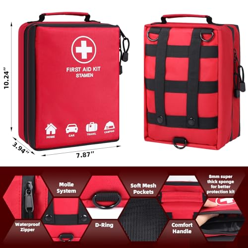 Home-First-Aid-Kit-for-Car-Travel-Camping-Businesses Survival, Labelled Compartment Comprehensive Emergency Trauma Medical Kit with Tourniquet, Ideal for Boat, Vehicles, Truck, Hiking - Image 3