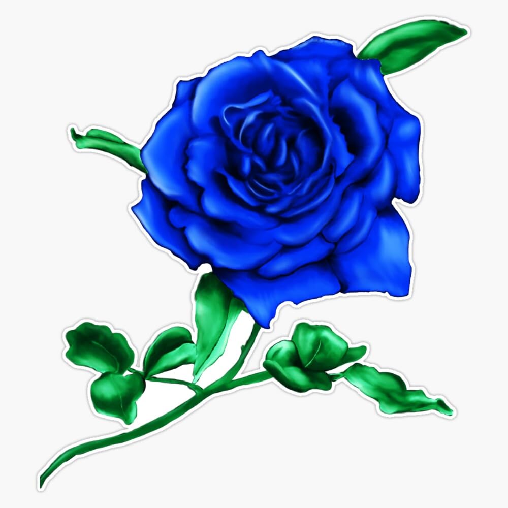 Amazon.com: Blue Rose Bumper Sticker Vinyl Decal 5