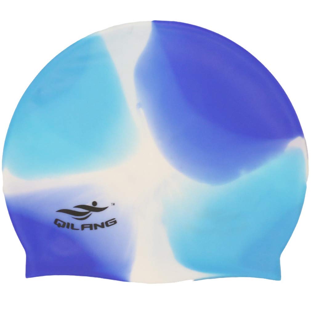 Ulalaza Silicone Swimming Cap Keep Hair Clean and Dry Elastic Swim Cap for Men Women