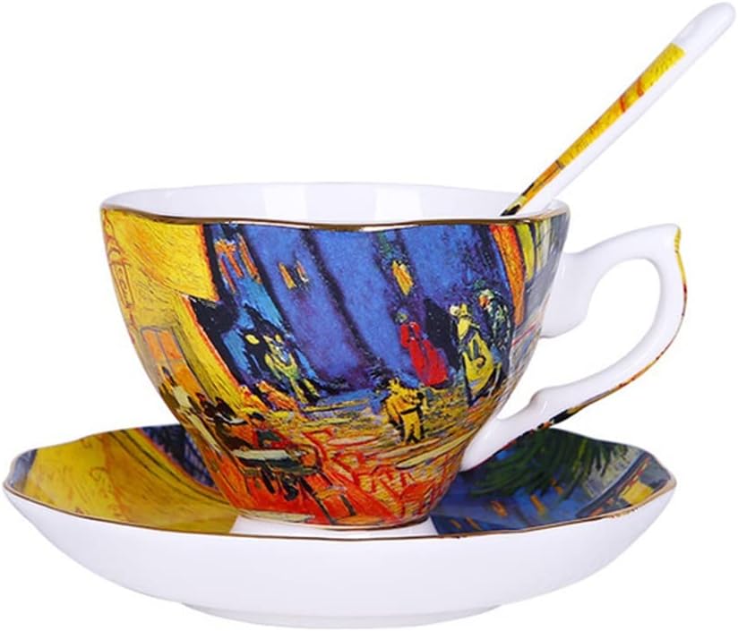 Art Painting Coffee Mugs The Starry Night Sunflowers The Sower Irises Saint-Remy Tea Cups(Style 4)