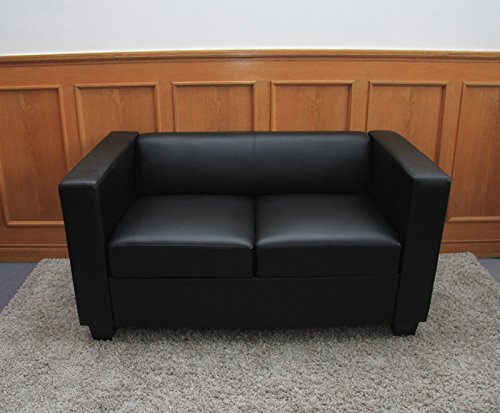 Mendler 2er Sofa Couch Loungesofa Lille - Kunstleder, schwarz – Bild 7
