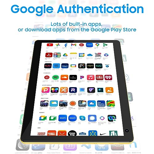 Image of Coopers 10 inch Tablet, Android 12, 32GB ROM 512GB, Quad Core Processor, 6000mAh Battery, 1280x800 IPS Touchscreen, 2+8MP Dual HD Camera, PC, Bluetooth, WiFi, Yellow