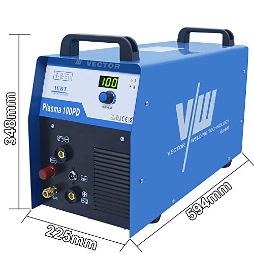 Foto von Plasmaschneider 100 A - Plasma Cutter - Plasmaschneider mit Pilotzündung - 100 Ampere Stromstärke und 40mm Schnittstärke - 400v - Inkl. Plasmabrenner und Plasma Düsen Set - VECTOR WELDING