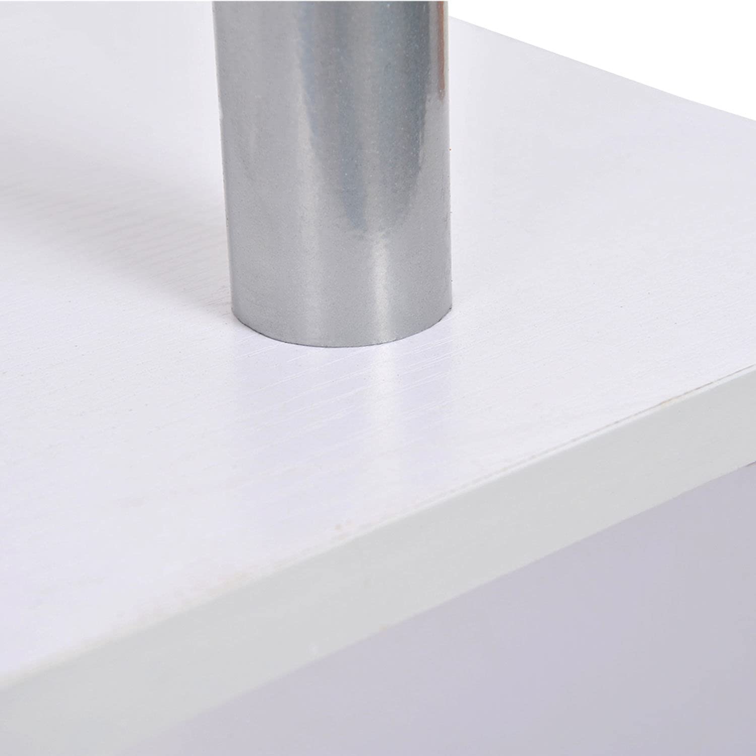 HOMCOM Libreria a 4 Ripiani Design Moderno per Soggiorno 80x30x145cm Bianca | in Legno e Metallo, Libreria Scaffale, per Studio, per Ufficio