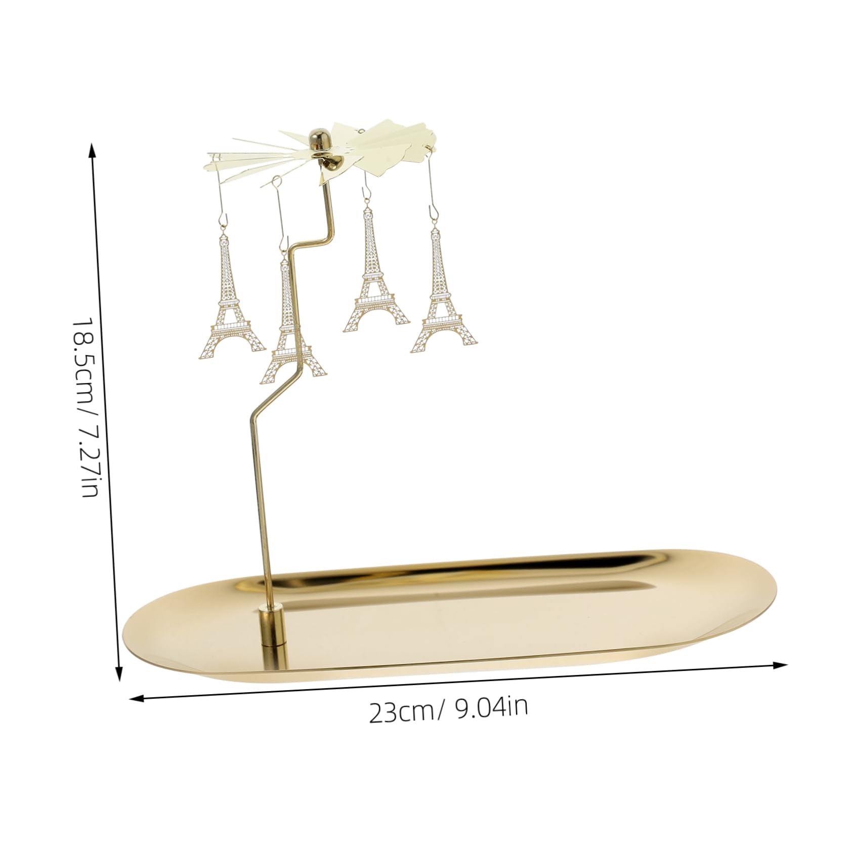 RORPOIR Eiffel Tower Rotating Candle Holder with Tray Elegant Centerpiece for Christmas and Thanksgiving Table Decor Dual Function As Storage Tray for Items