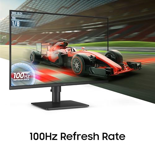 Image of Samsung Essential Monitor S4 24 inch FHD Monitor with IPS Panel, 100Hz Refresh Rate, 5ms Response Time, Auto Source Switch, DP, HDMI, USB Ports, HAS, Tilt, Swivel, Pivot (LS24D402GAWXXL, Black)