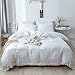 Smoofy Queen Duvet Cover White Duvet Cover Queen Size, 3 Pieces Bohemian Fringe Tassel Microfiber Bedding Cover with Zipper Closure for Men and Women (1 Duvet Cover, 2 Pillowcases)