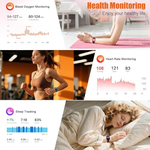 Image of Smart Watch for Men Women (Answer /Make Call), 1.83 inch HD Touchscreen Fitness Tracker, 110+ Sport Modes, Fitness Watch with Heart Rate /Sleep Monitor /Step, Waterproof Smartwatch for Android,Silver Beige
