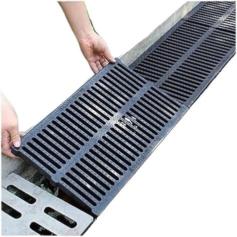 Rejilla de drenaje para agua en entradas y patios: colador de acero de 40x50x3cm