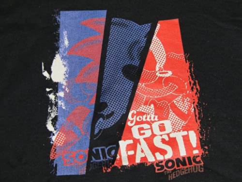 Sonic The Hedgehog Gotta Go Fast Colored Dots Men's Black Sweatshirt2