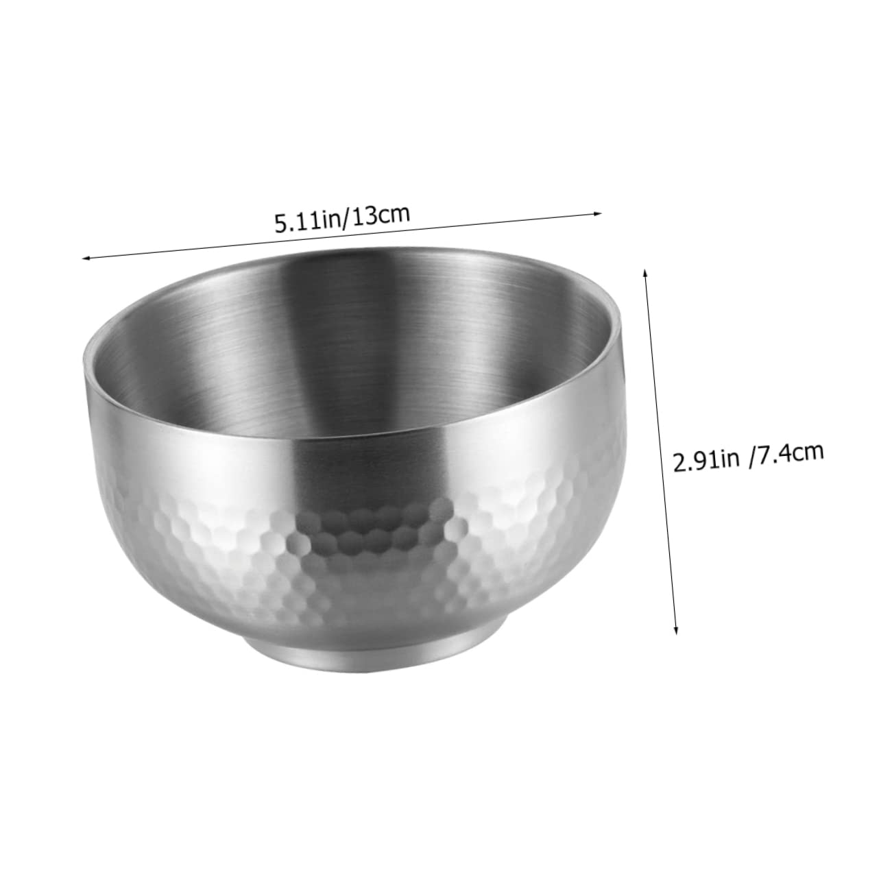 PRETYZOOM 3Pcs Stainless Steel Stackable Bowls Double Design Easy to Clean Rice and Soup Bowls for Home and Restaurant Use Kitchen Utensils