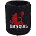 Bad Girl Bandeau de transpiration Badgirl avec broderie, bandeau éponge absorbant pour femme, poignet Heavy Metal Arm Sport Motorsport Bracelet Rocker Cadeau Cruiser Bracelet adolescent