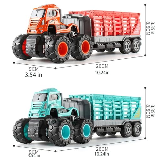 Image of Die cast Alloy 1:43 Animal Transport Truck Toys for Kids Boys Girls Friction Powered Car Carrier Container Toy Pull Back Vehicle Birthday Gift(Pack of 1,Multicolor)