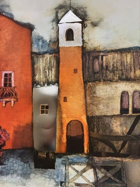 Rosina Wachmeister Trastevere Framed Mixed Media Art Contemporary Architecture