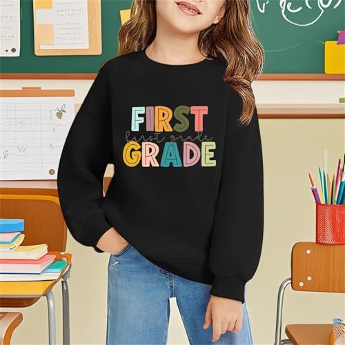 First Day of School Tops for Kids Girls Boys First Grade Cute Graphic Tee Tshirt Tween Back to School Long Sleeve Creneck Top2