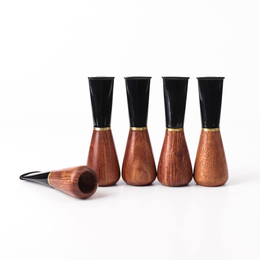 MUXIANGCigar Mouthpiece Holder 5 Sizes Set for Men and Women Wood Cigar Holder 9mm Paper Filter B Shape BE0152-305G