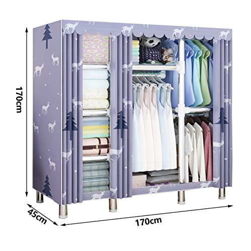 Garde-robe portable avec rail de suspension pour manque de placards