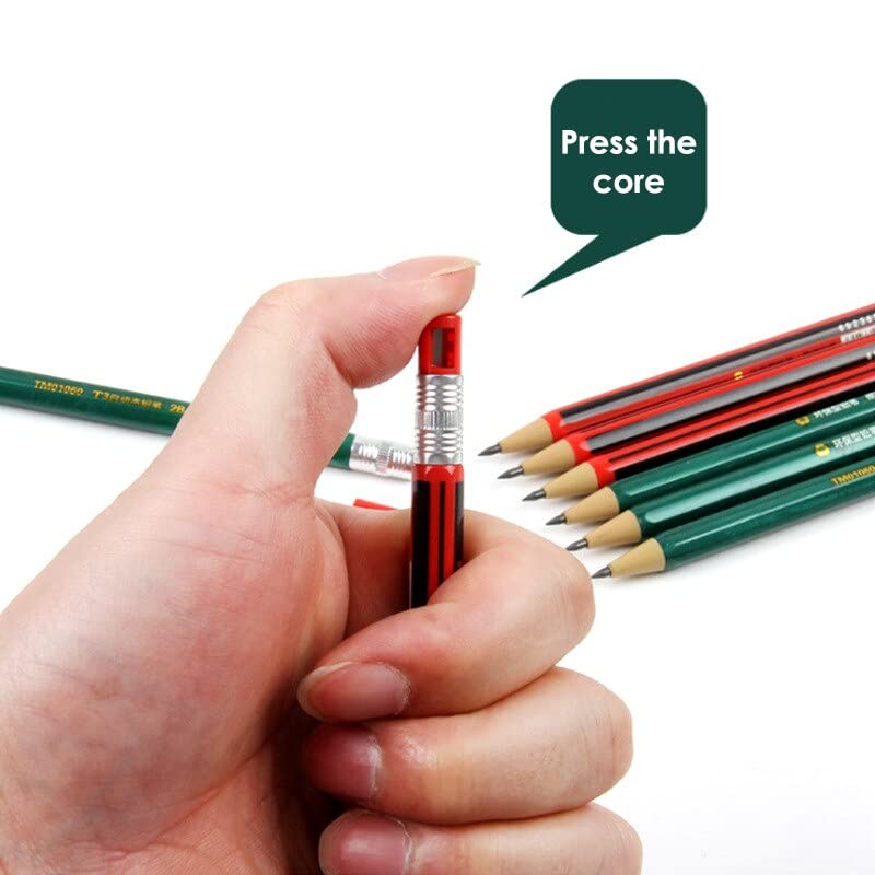 Image of Crackles Mechanical Pencil Set, 2.0 HB Graphite Leads Mechanical Pencils with inbuilt sharpener - Red & Green (10)