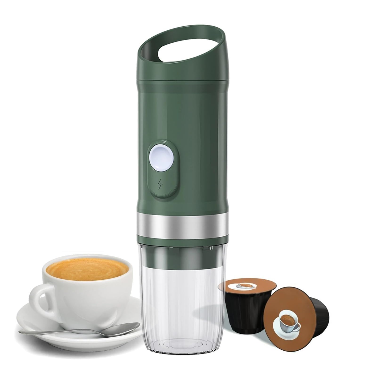 EDEDE Macchina da caffè Espresso Portatile, Mini Macchina for Il caffè, Macchina for Il caffè Espresso elettrica Portatile Senza Fili, Calda e Fredda, Ricaricabile per Viaggi, Campeggio