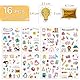 MEJOSER 16 Blatt Einschulung Sticker Schulkind Aufkleber Selbstklebend Mädchen Schulanfang Deko Geschenke Schultüte Füllung Basteln Scrapbook Album Schule für Kinder