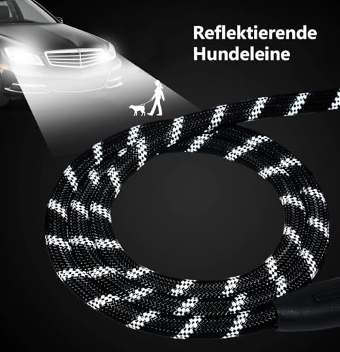 Schleppleine, 5M 10M 20M Schleppleine für Hunde, Robust Hundeleine mit bequemem gepolstertem Griff, Trainingsleine Laufleine für Welpen kleine mittlere große Hunde, Abschließbarer Karabiner (10M)