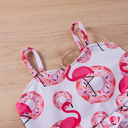 Cute Baby Girl Two Piece Swimsuit Donut Flamingo Print Bathing Suit Beachwear Summer Straps Sleeveless Bikini Set (6-12Months, Pink Flamingo) #TOP2