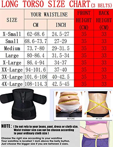 Alinbaist Waist Trainer Trimmer Cincher Womens Long Torso Workout Sweat Bands Sauna Belt Lose Belly Fat,Xx-Large Black #TOP4