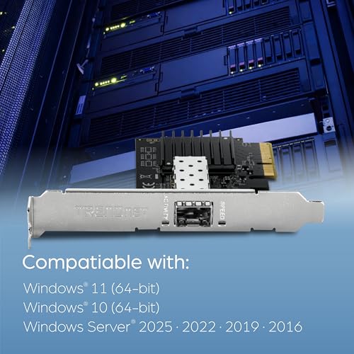 Image of TRENDnet 10 Gigabit PCIe SFP+ Network Adapter, TEG-10GECSFP, Convert A PCIe Slot Into A 10G SFP+ Port, NDAA & TAA Compliant, 802.1Q, Standard & Low-Profile Brackets Included, Windows Compatible,Black