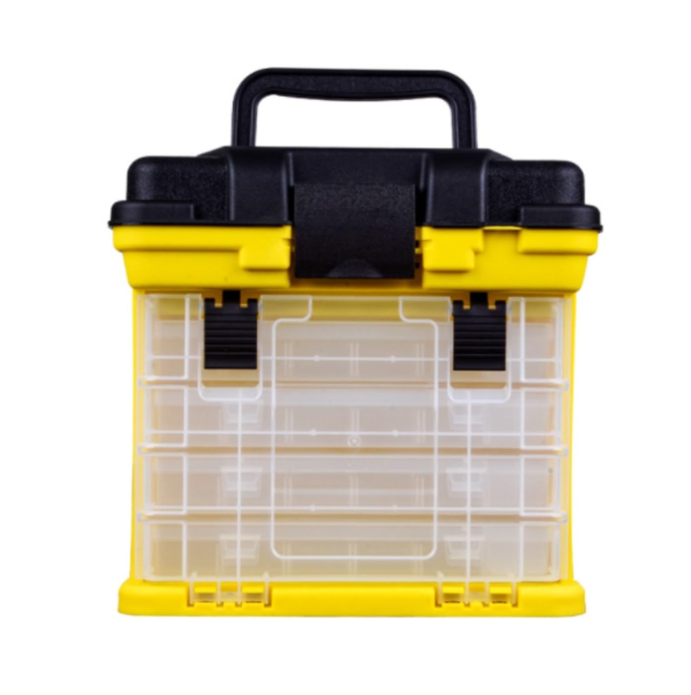 Fishing Walizka Skrzynka Wędkarska 4-warstwowa Skrzynia Na Sprzęt Wędkarski Z Plastikowym Uchwytem, ​​skrzynia Narzędzia Wędkarskie, Do Przechowywania Tackle Box(Yellow)