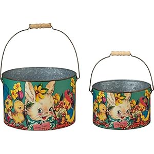 Primitives by kathy have a happy easter decorative bucket set 950 diameter x 625 750 diameter x 475  urban country home decor