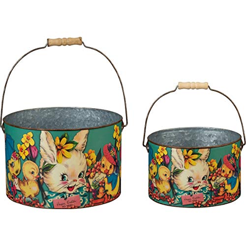 Primitives by Kathy Have A Happy Easter Decorative Bucket Set 950 Diameter x 625 750 Diameter x 475