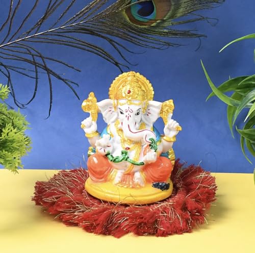 Image of PremiumAV Lord Ganesha Idol for Home Temple Decor | Ganpati Bappa Murti Showpiece for Gift | Decorative Ganesh Statue (1 Pc)