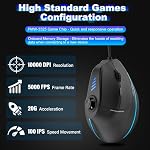 TRELC Gaming Mouse with 5 D Rocker, Vertical Ergonomic Mouse with 11 Programmable Buttons, 10000 DPI, On-Board Memory, Optical Computer Mice for PC/Laptop/E-Sports/Gamer (Wired)