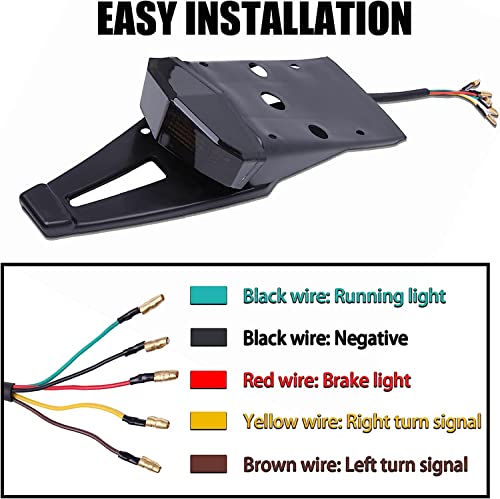 DREAMIZER Rear Fender Black 12V LED Tail Light Brake Lamp Turn Signals For Off-road Motorcycle Motocross Dirt Bike(Black#3 - Image 4