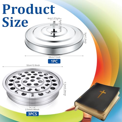 Communion-Ware-3-Holy-Wine-Serving-Trays-with-1-Cover-Stainless-Steel-Communion-Supplies-Silver-Communion-Trays-for-Churches-Holy-Ware-Sets