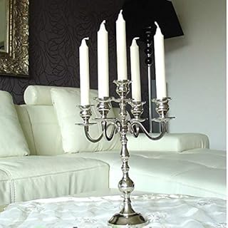 Dafloxx Candelabro a 5 braccia, colore: Argento