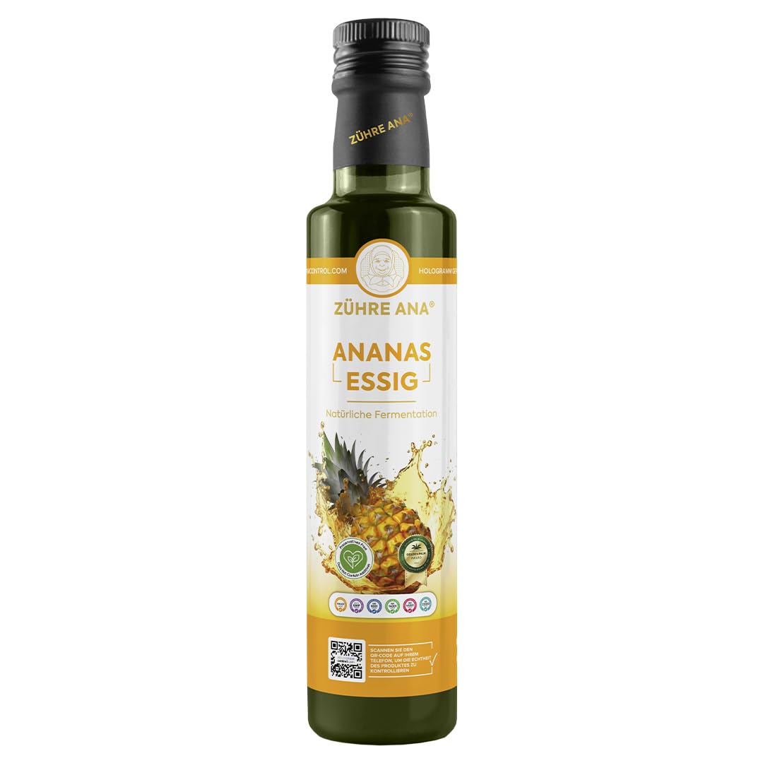 Zühre Ana Ananas-Essig (500ml) – Natürlich fermentiert – Fördert Fettverbrennung & Zügelt den Appetit – Für Gewichtsverlust, Hautgesundheit & Stoffwechselausgleich – Natürlicher Entgiftung – Vegan