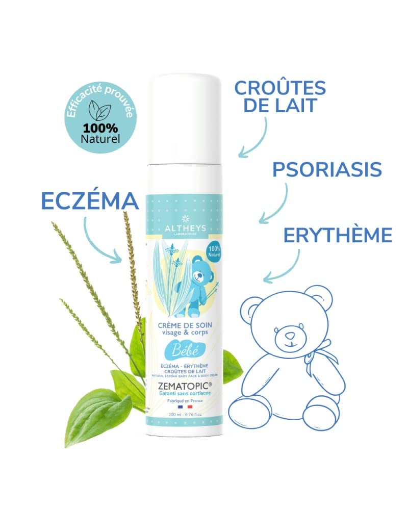Zematopic | Crème Bébé Eczéma | Apaise, Protège et Répare les Fesses de Bébé | Élimine Croutes de Lait | Sans Parfum | Sans Cortisone | Fabriqué en France | 200ML