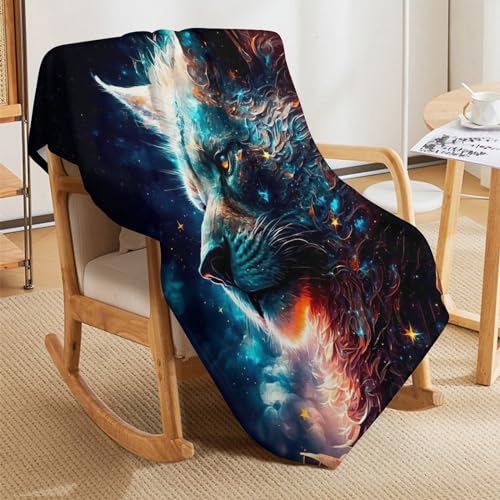 Couverture lion en flannel moelleuse de qualité supérieure pour lit et sofa - 8