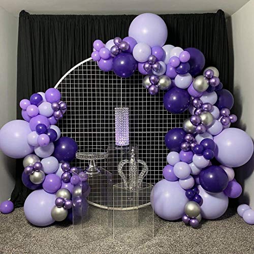 Macaron Purple Balloon Arch Garland Kit-Macaron Purple Balloon Metallic Purple Balloon 133Pcs for Birthday,Gender Reveal,Baby Shower,Wedding,Engagement,Christmas and Bachelor Party Decoration