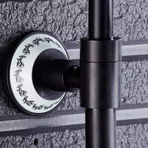 Système de douche noir mat haut de gamme avec mitigeur mécanique robuste - 4