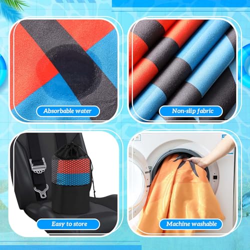 Image of 1 Pack Car Seat Towel Cover with Storage Bag, Beach Palm Trees Style