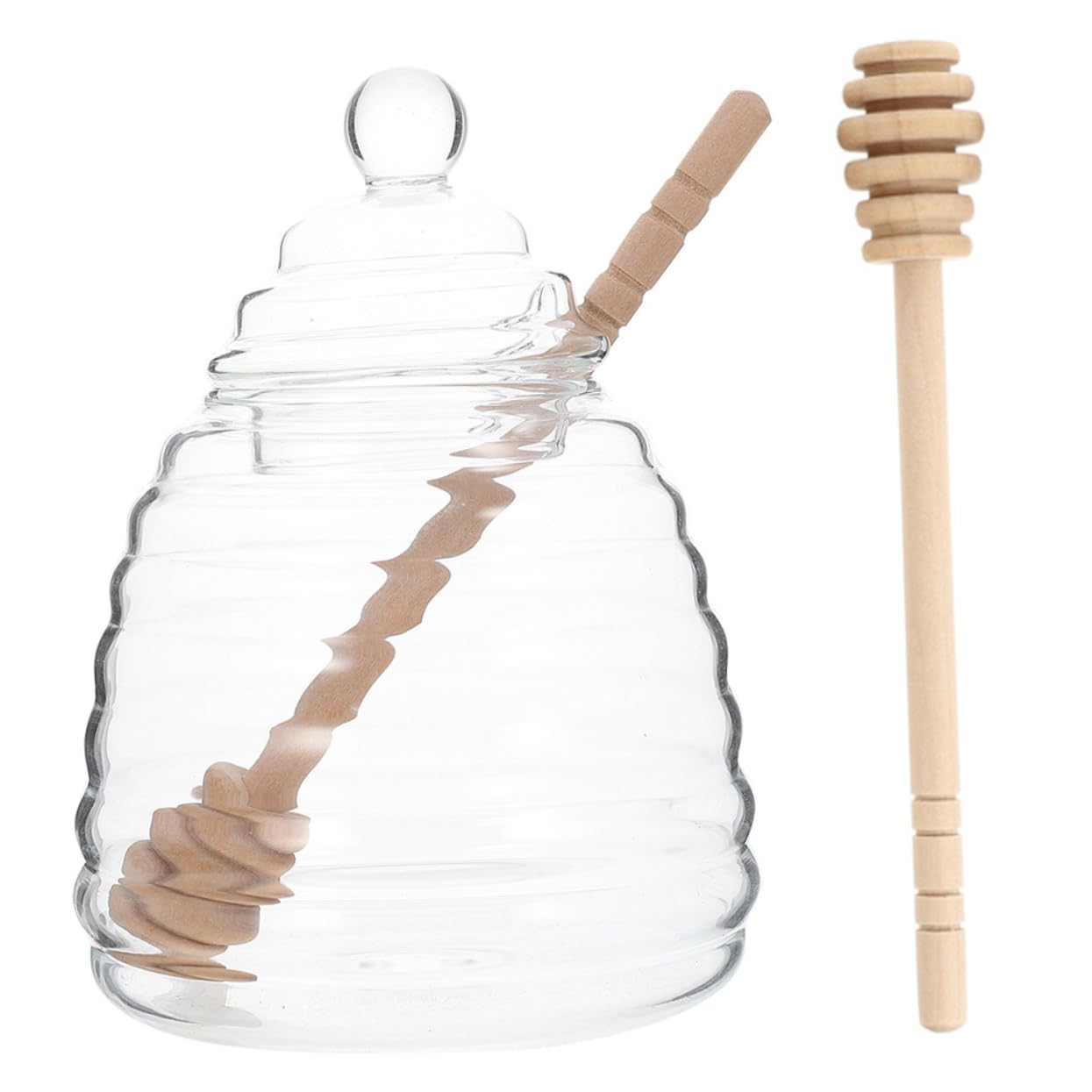 OFFSCH Beehive Jar Honey Crock Decorative Storage Jar Lid Kitchen Honey Dispenser