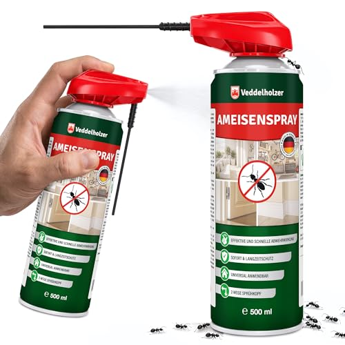 Veddelholzer 500 ml Ameisenabwehrspray Effektives Ameisenspray mit Sofortwirkung gegen Ameisen im Haus Garten & auf der Terrasse alt. zu Ameisenköderdose & Ameisen Gel