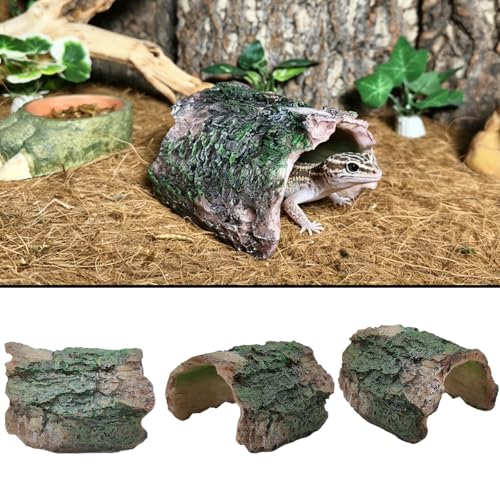 Image of Tfwadmx Betta Log 2 Pack Resin Hollow Tree Trunk Ornament Reptile Hideout Aquarium Cave Ornament Terrarium Tank Decoration for Fish Shrimp or Small Reptile Turtle Tarantula Spider Hermit Crab