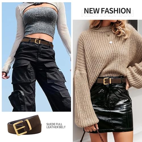 TINIDI Women Genuine Leather Belt for Jeans Pants Dress Fashion Ladies Waist Belt with Gold Buckle4