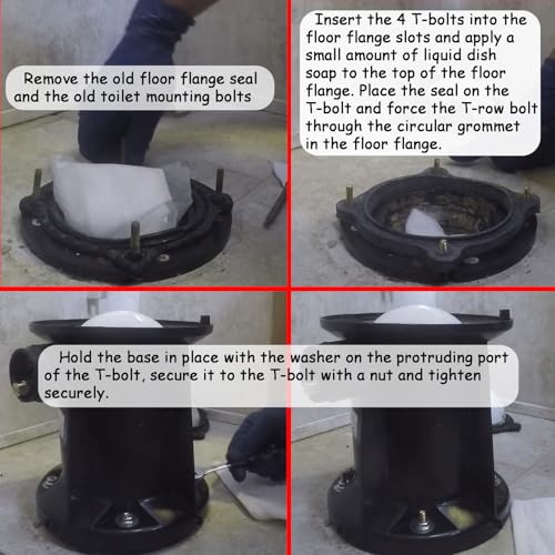 Image of 385310063 Floor Flange Seal and Mounting Kit, Black Rubber, Compatible with Some Dometic /Sealand Toilets