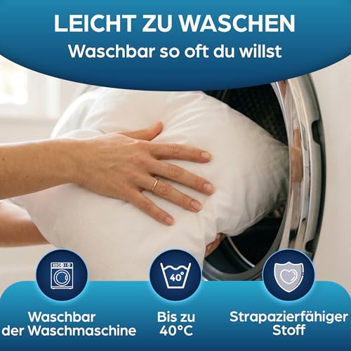 Flowen Kissen 50x50 Kopfkissen 4er Set für Sofa und Bett Innenkissen Hypoallergene Anti-Milben Kissenfüllung mit Weicher Gesteppter Kissenbezug 100% Polyester für Haus/Hotel 6