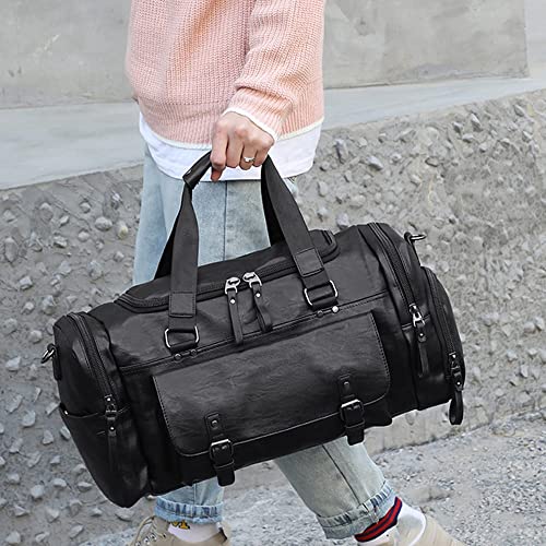 Sport Men Gym Bag Women Handbag Fitness PU Leather Traveling Bags Shoulder Tote for Shoes4